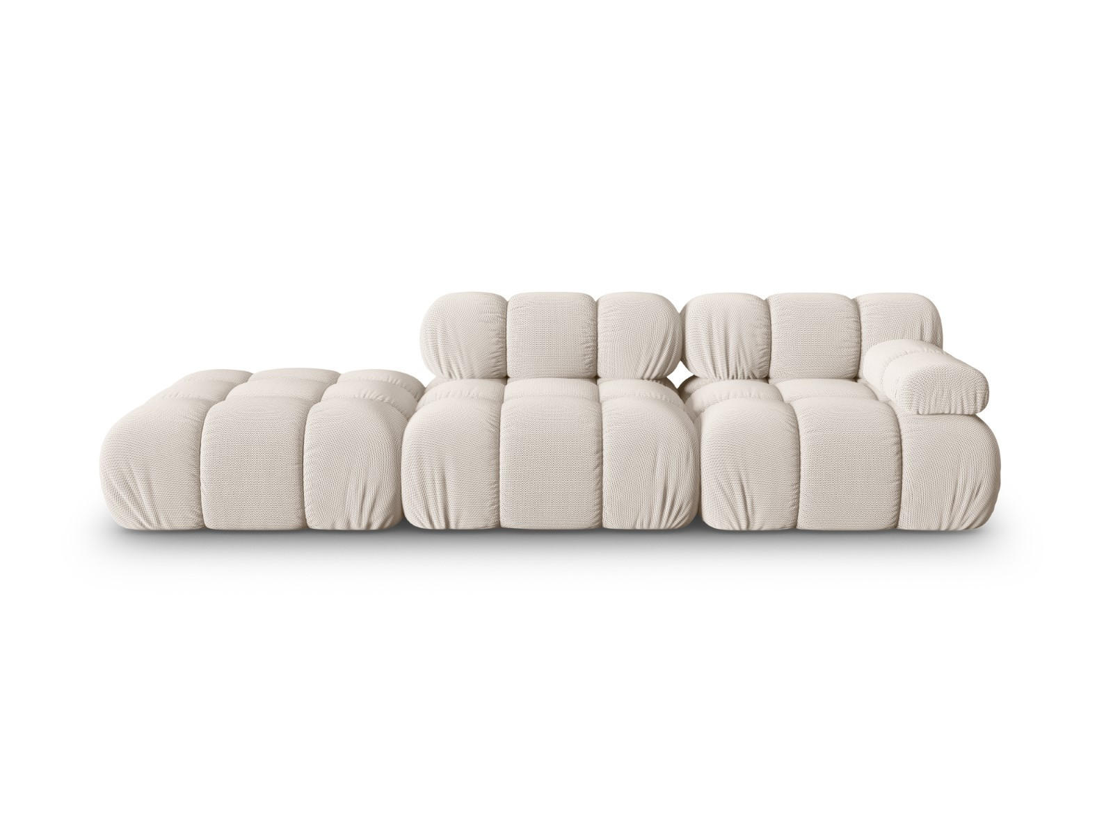 SOFA modular links Bellis aus 3D-Stoff leichtes beige 4 Sitzplätze - Creme, Textil (94/70/282cm) - Micadoni