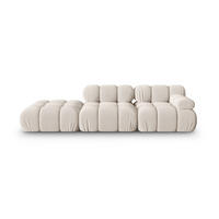 SOFA modular links Bellis aus 3D-Stoff leichtes beige 4 Sitzplätze - Creme, Textil (94/70/282cm) - Micadoni