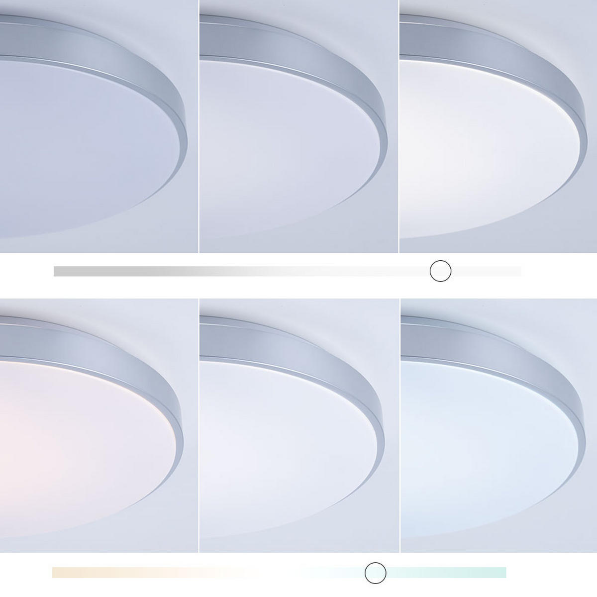 LED DECKENLEUCHTE SONNY Metall Silber - Silberfarben, Metall (50.5/50.5/8cm) - Globo Lighting