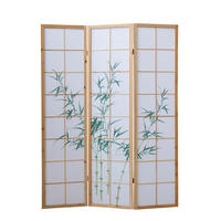 PARAVENT 3-tlg. 132/175 cm Braun Bambusmuster - Braun, Holz (132/175/2cm) - Homestyle4u