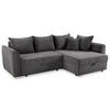 ECKSOFA mit Schlaffunktion und Bettkasten, seitenverkehrt montierbar B236/T160/H81 cm, Liegefl. 142x202 cm, Cord Grau Anthrazit / 15202 - Chromfarben/Schieferfarben, Kunststoff/Textil (236/160cm) - luma-home