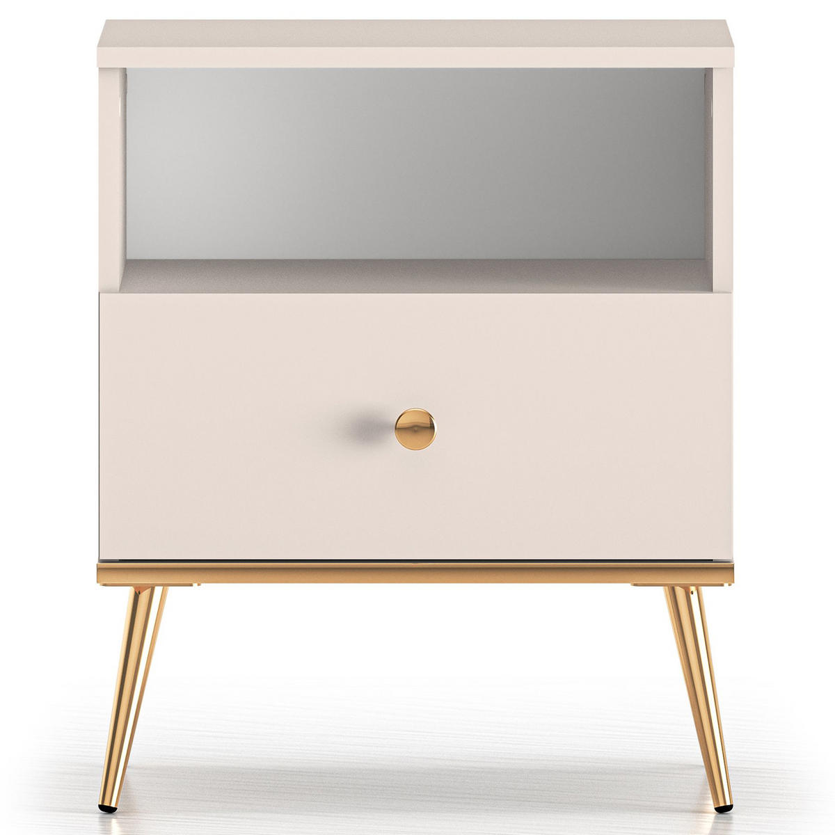 NACHTTISCH FRALIA,Creme - Creme, Holzwerkstoff (50/60/34cm) - KONSIMO®