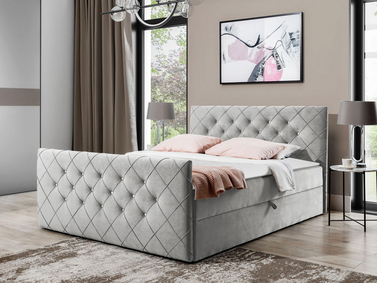 BOXBETT Malaga - Grau, Holz (120/200cm) - MIRJAN24