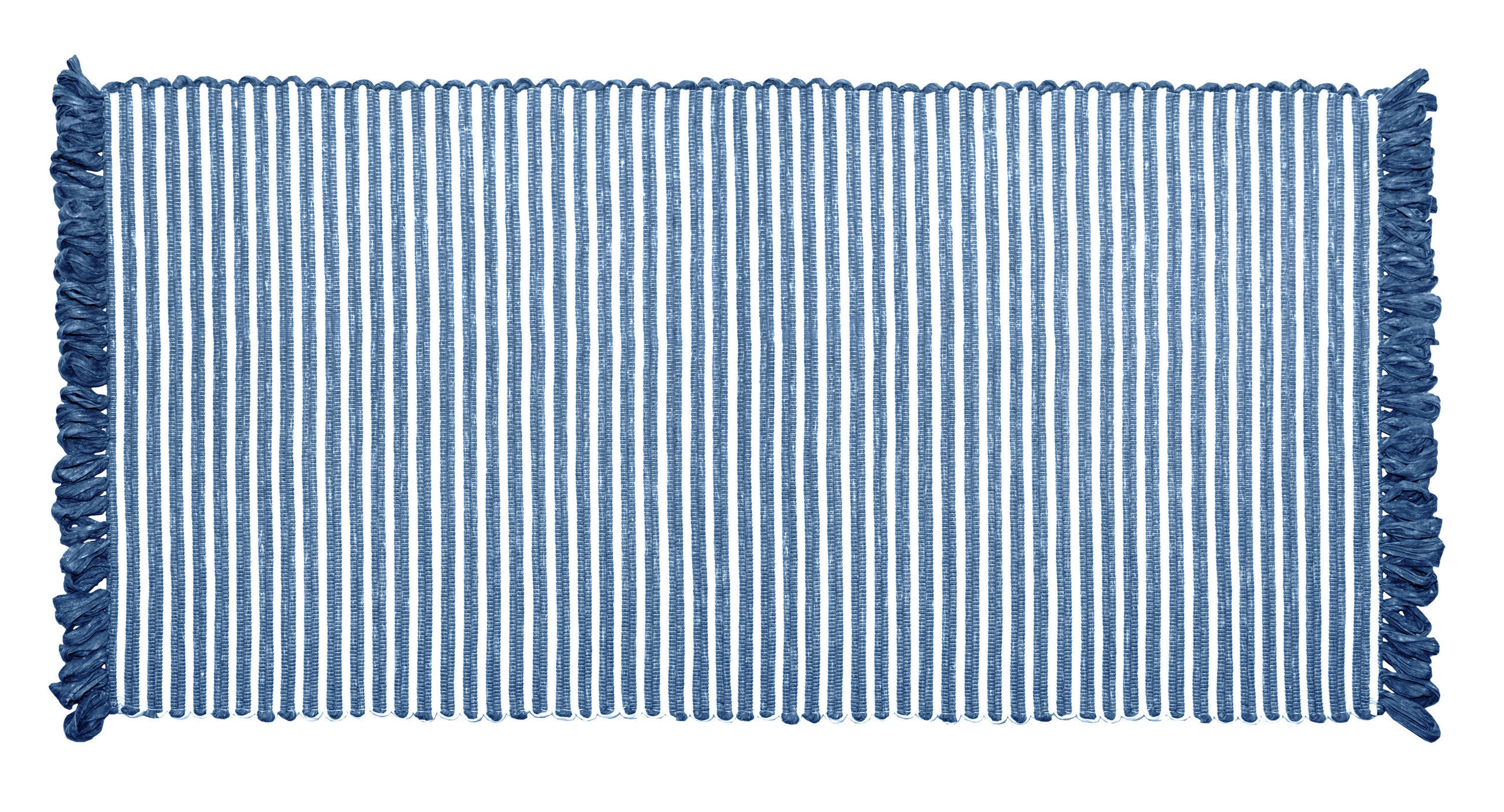 HANDGEWEBTER Läufer 60x120 cm Jeansblau - Dunkelblau, Naturmaterialien/Textil (60/120cm) - Lashuma