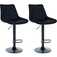 BARHOCKER 2er Set Tolor Kunstleder schwarz schwarz - Schwarz, Kunststoff/Metall (49.5/112/50cm) - TPFLiving