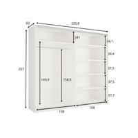 KLEIDERSCHRANK Kaschmir 221/207/60 - Kaschmir, Holzwerkstoff (221/207/60cm) - RAUMHIRSCH FURNITURE