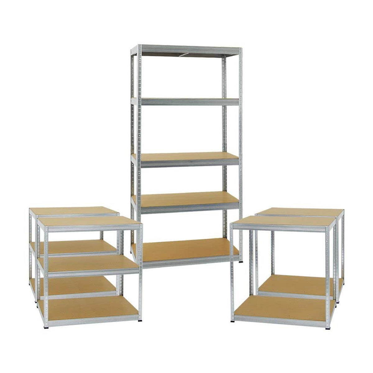 SCHWERLASTREGAL Slim Elephant M 3er-Set mit 3x 180x90x60 cm 5 Ebenen Fachlast 350 kg Verzinkt - Silberfarben, Metall (270/180/60cm) - PROREGAL