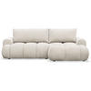 ECKSOFA Ombo Mini, Creme Bouclé, rechtsseitig - Creme/Schwarz, Kunststoff/Textil (256/155cm) - Selsey
