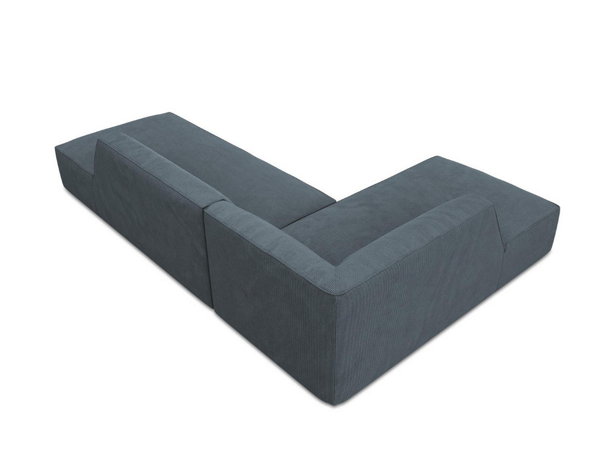 ECKSOFA links Ruby aus Cord blau 4 Sitzplätze - Blau, Textil (180/273cm) - Micadoni