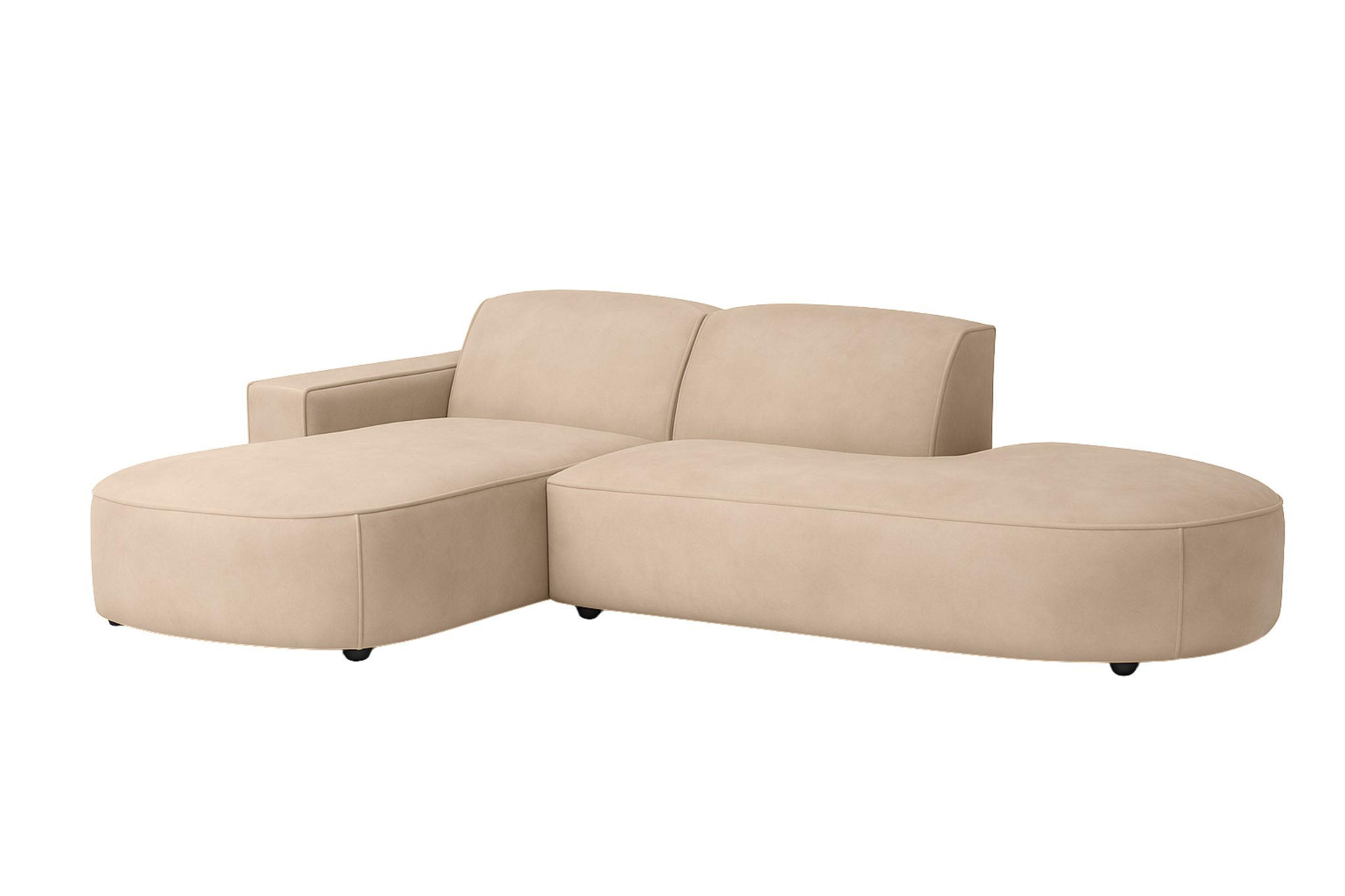 ECKSOFA Cursal Atelier, Stoff Salvador, Beige, Links - Beige, Holz (269/166cm) - Kaiser Möbel