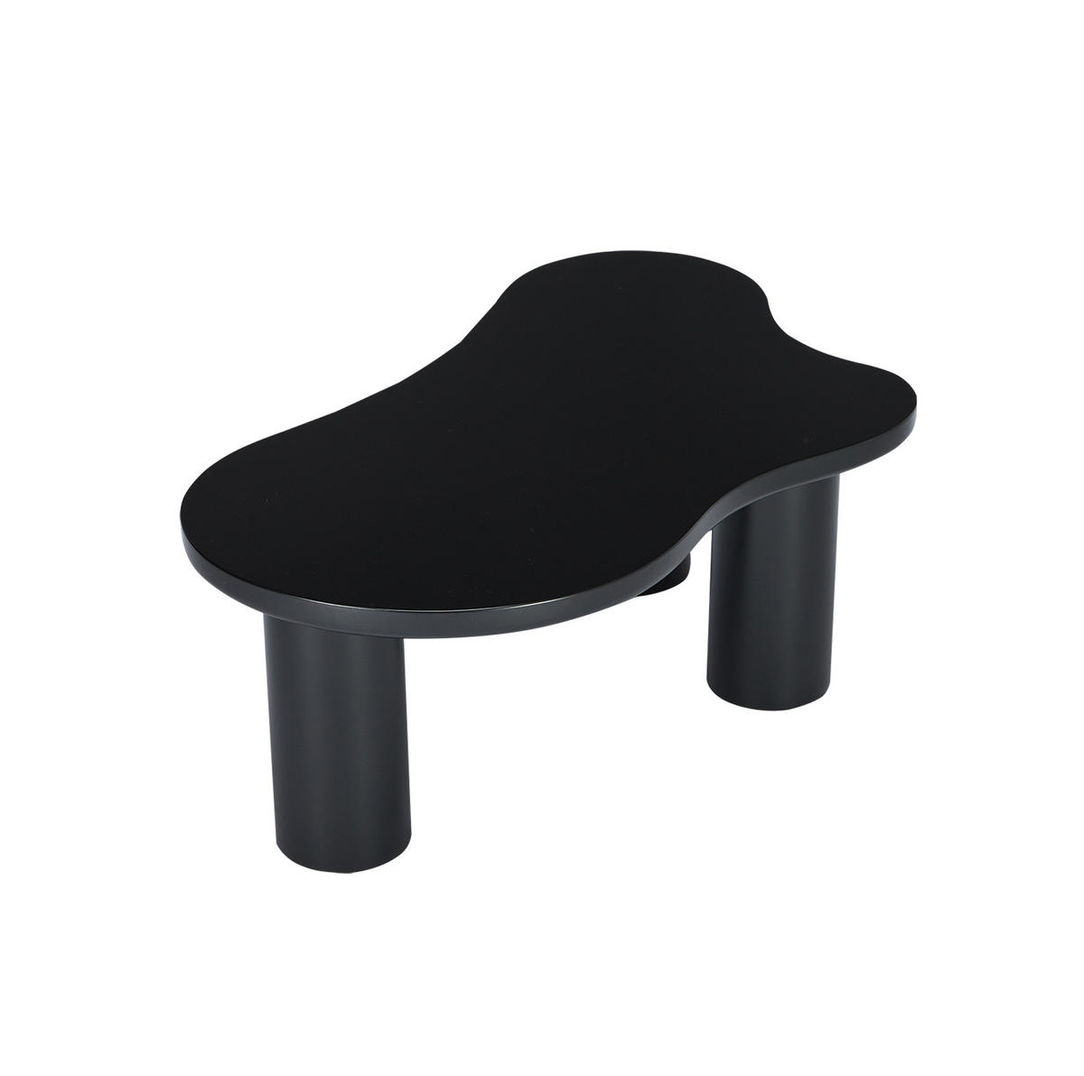 COUCHTISCH aus MDF und PVC 107x66x40,5 cm in Schwarz mit Filzunterlagen - Schwarz, Holzwerkstoff (107/66/40.5cm) - Modfu