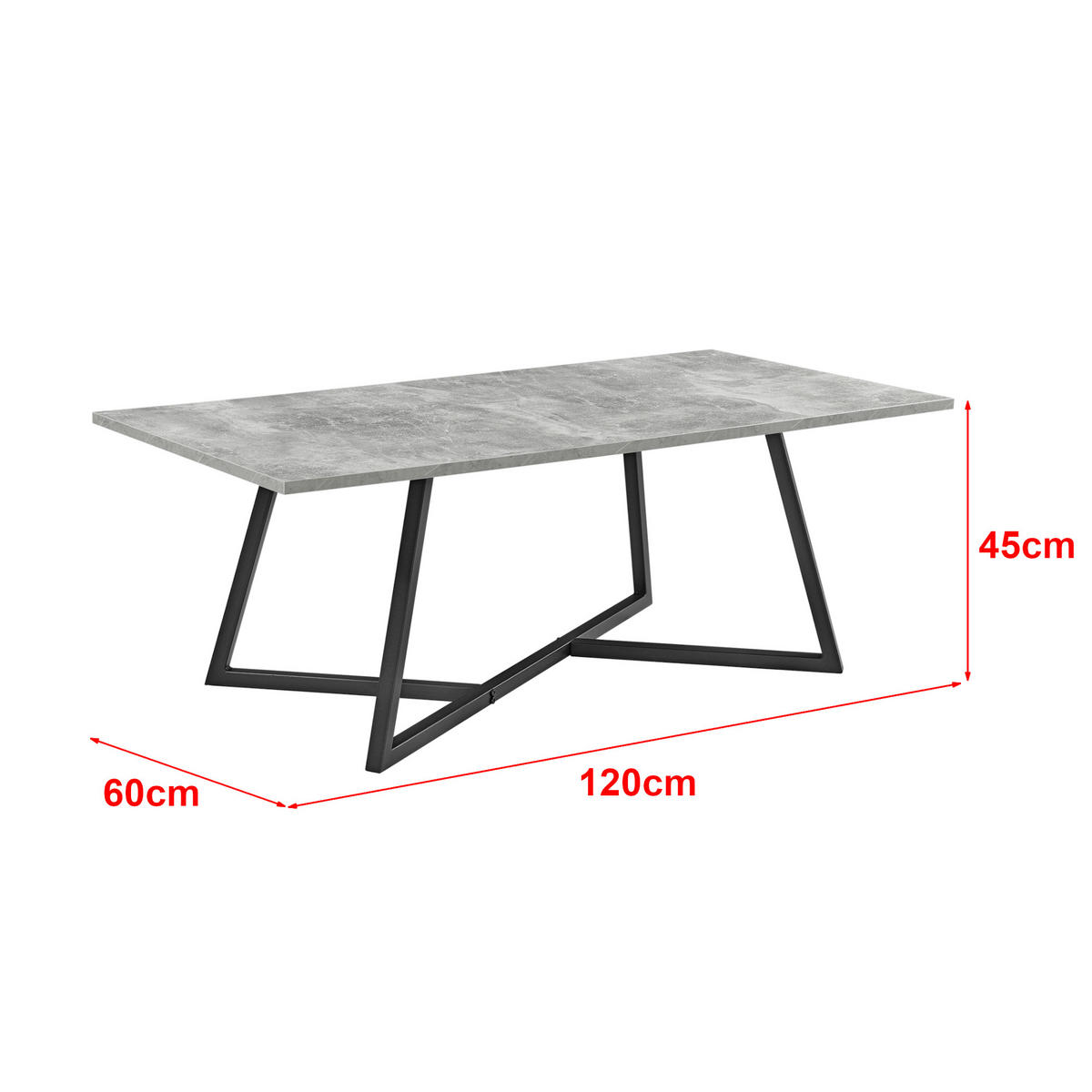 KONZOLOVÝ STOLEK Mosta 120/60/45 cm - světle šedá, kompozitní dřevo (60/120/45cm) - [en.casa]