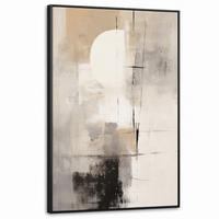 LEINWAND Bilder mit Rahmen - Abstrakt - Kunst - Grau - 80x120 - Hellgrau, Textil (80/120cm) - MuchoWow