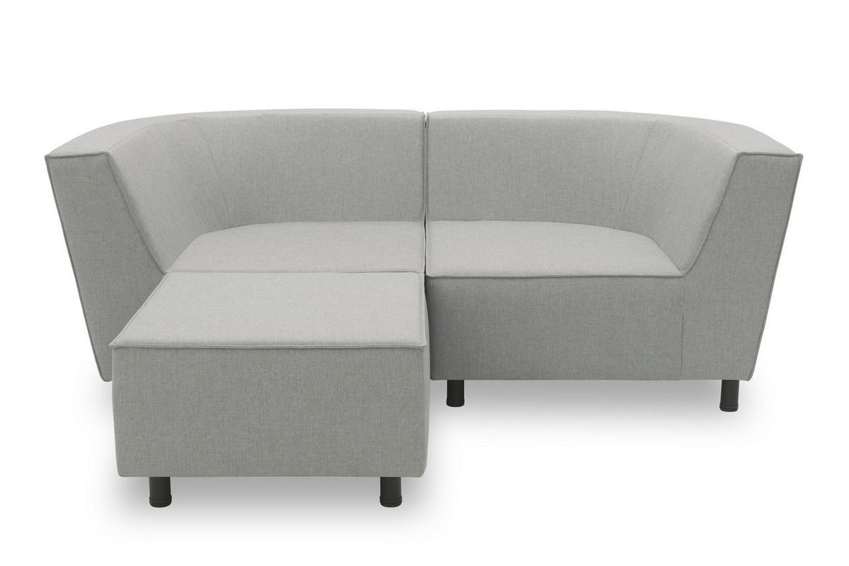 GARTENLOUNGE-SET 2 Brandie 206x77x176 mit Outdoorbezug in silber - Silberfarben, Kunststoff (206/77/176cm) - 58aufmkessel