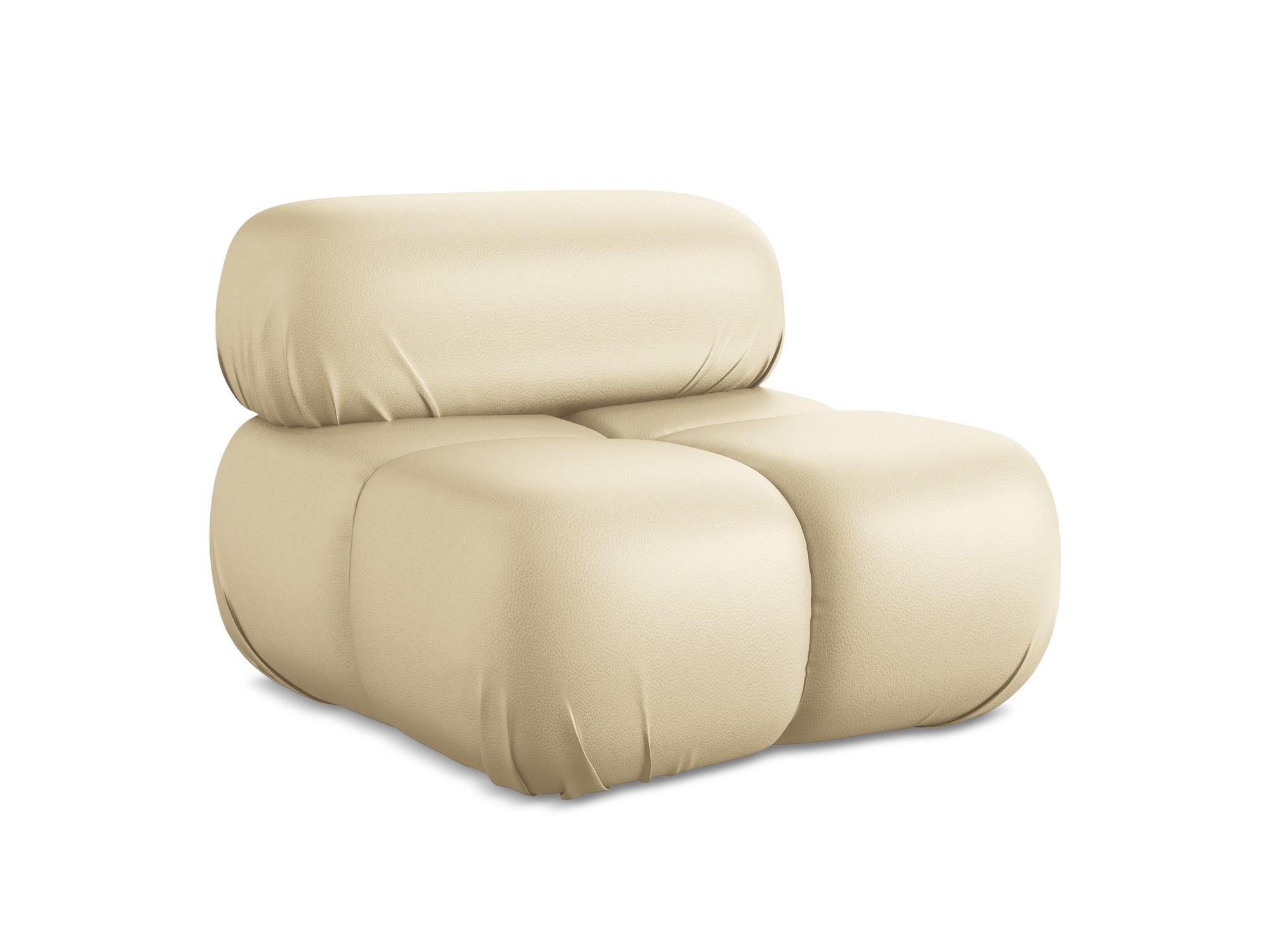 SESSEL Kunstleder Beige - Beige/Schwarz, Leder/Kunststoff (96/70/95cm) - Makamii