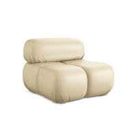 SESSEL Kunstleder Beige - Beige/Schwarz, Leder/Kunststoff (96/70/95cm) - Makamii