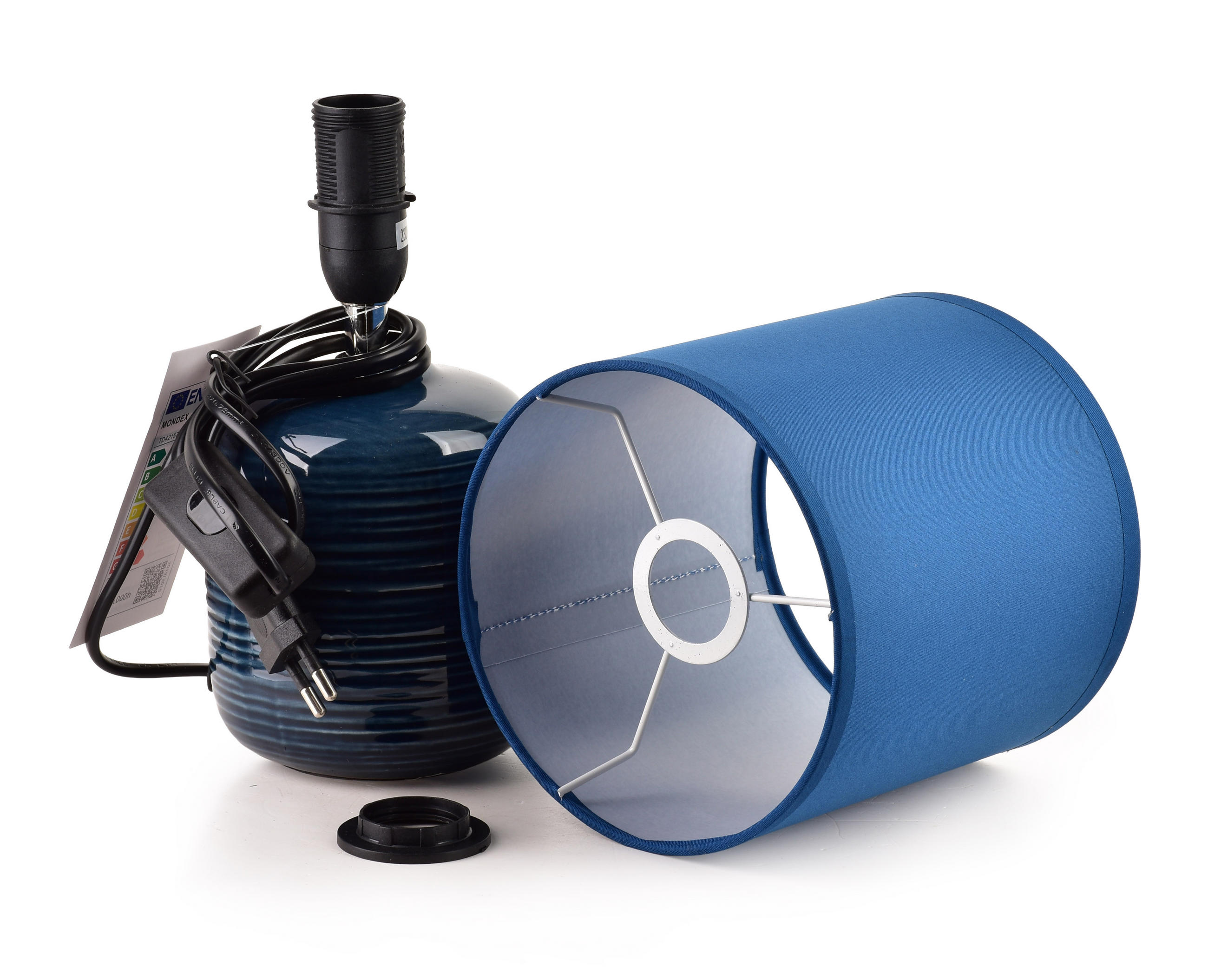 TISCHLAMPE Dunkelblau 10/14/28.5 cm Keramik - Dunkelblau, Keramik (10/14/28.5cm) - Mondex