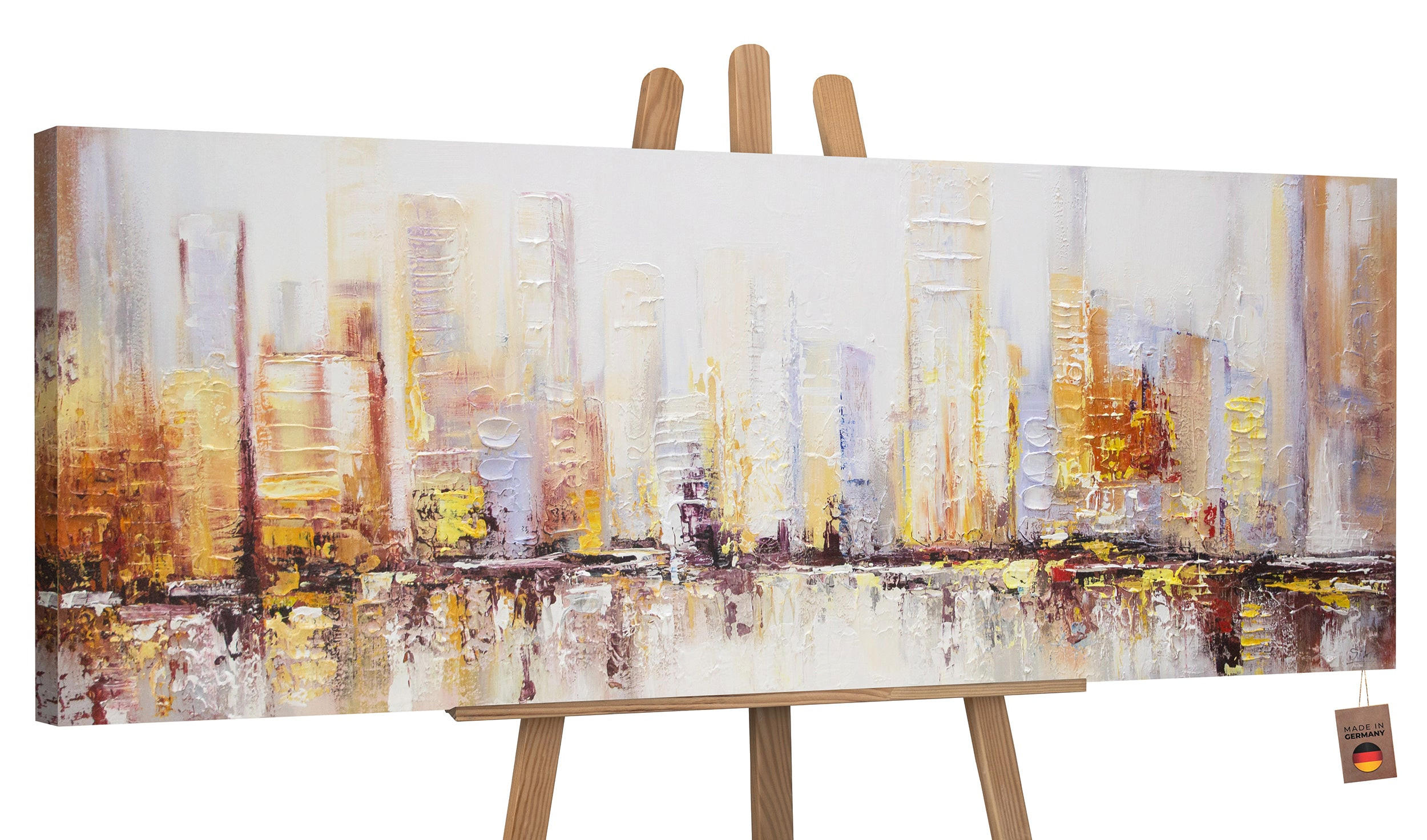 GEMÄLDE Morgens in Megapolis auf Keilrahmen 180x60 cm - Braun, Holz (180/60cm) - YS-art gallery