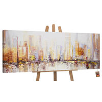 GEMÄLDE Morgens in Megapolis auf Keilrahmen 180x60 cm - Braun, Holz (180/60cm) - YS-art gallery