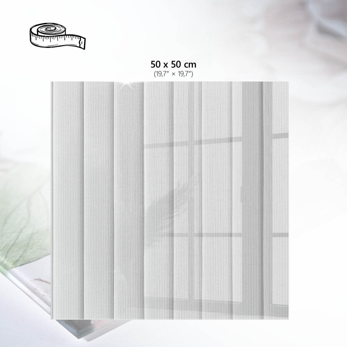TISCHPLATTE 50x50 cm – Weiße Paneele - Braun, Glas (50/50/0.4cm) - Wallfluent