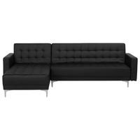 ECKSOFA Kunstleder Schwarz linksseitig Aberdeen - Schwarz, Textil (267/168cm) - Beliani