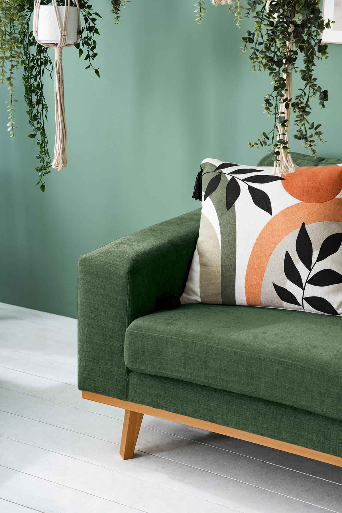 SESSEL - Dunkelgrün/Buchefarben, Buchenholz/Textil (122/81/88cm) - home24