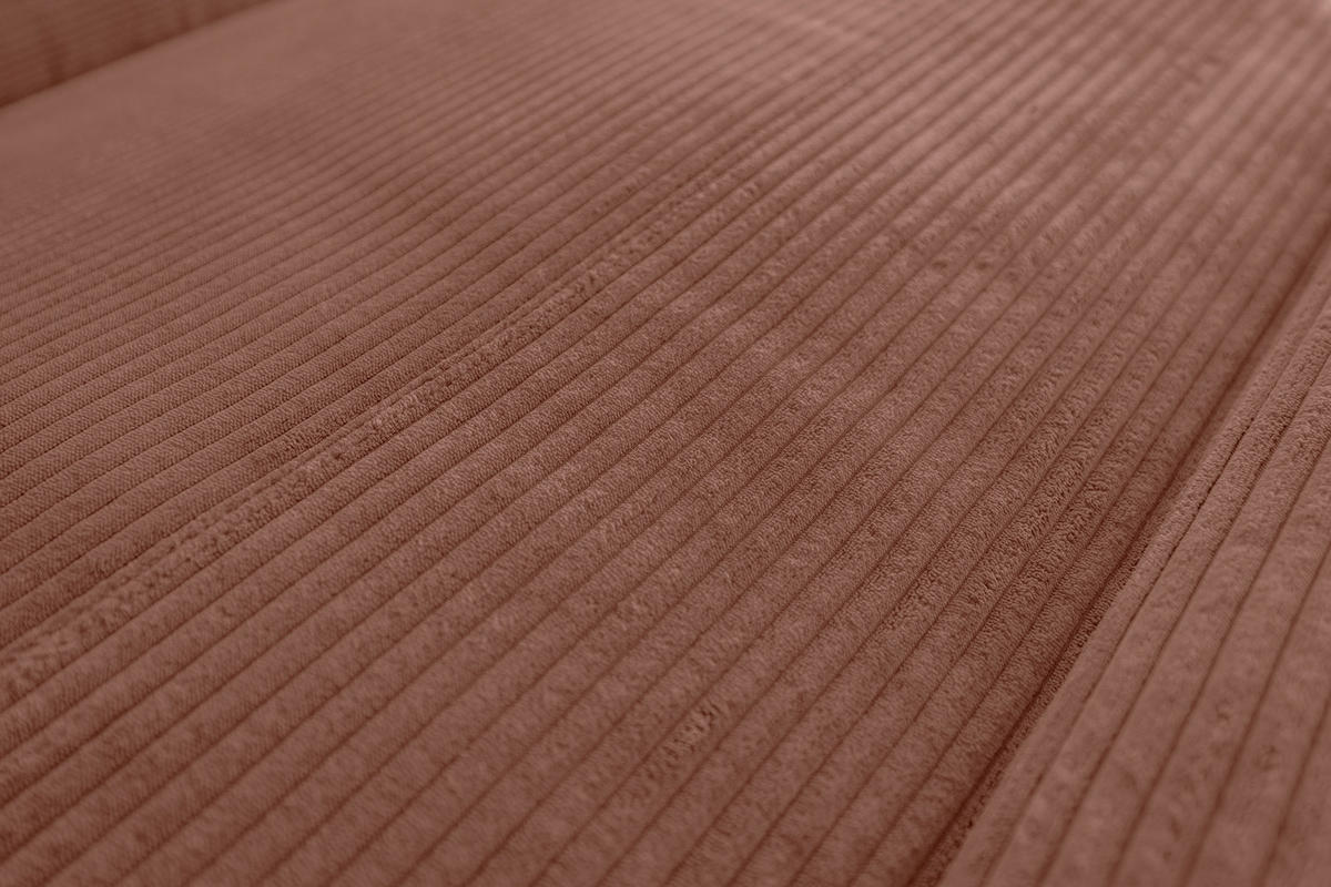 ECKSOFA LAISKA Braun Cord - Dunkelbraun/Schwarz, Textil/Metall (282/177cm) - KAWOLA