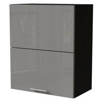HÄNGESCHRANK Essen W8B/60-AV Schwarz / Grau Hochglanz 60 / 32,5 / 72cm - Schwarz/Grau, Holz/Holzwerkstoff (60/72/32.5cm) - Feldmann-Wohnen