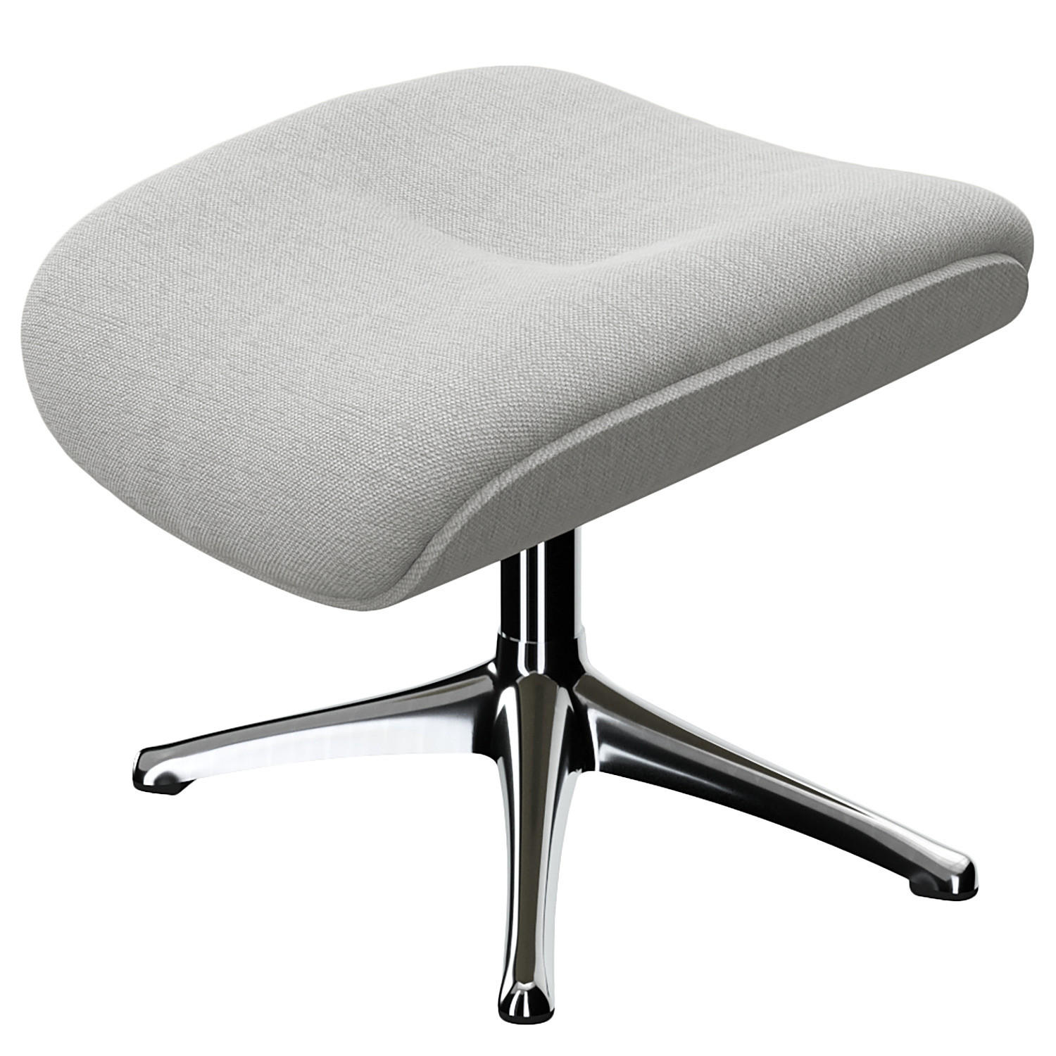 POLSTERHOCKER - Chromfarben/Hellgrau, Textil/Metall (44/39/49cm) - home24