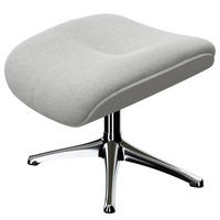 POLSTERHOCKER - Chromfarben/Hellgrau, Textil/Metall (44/39/49cm) - home24