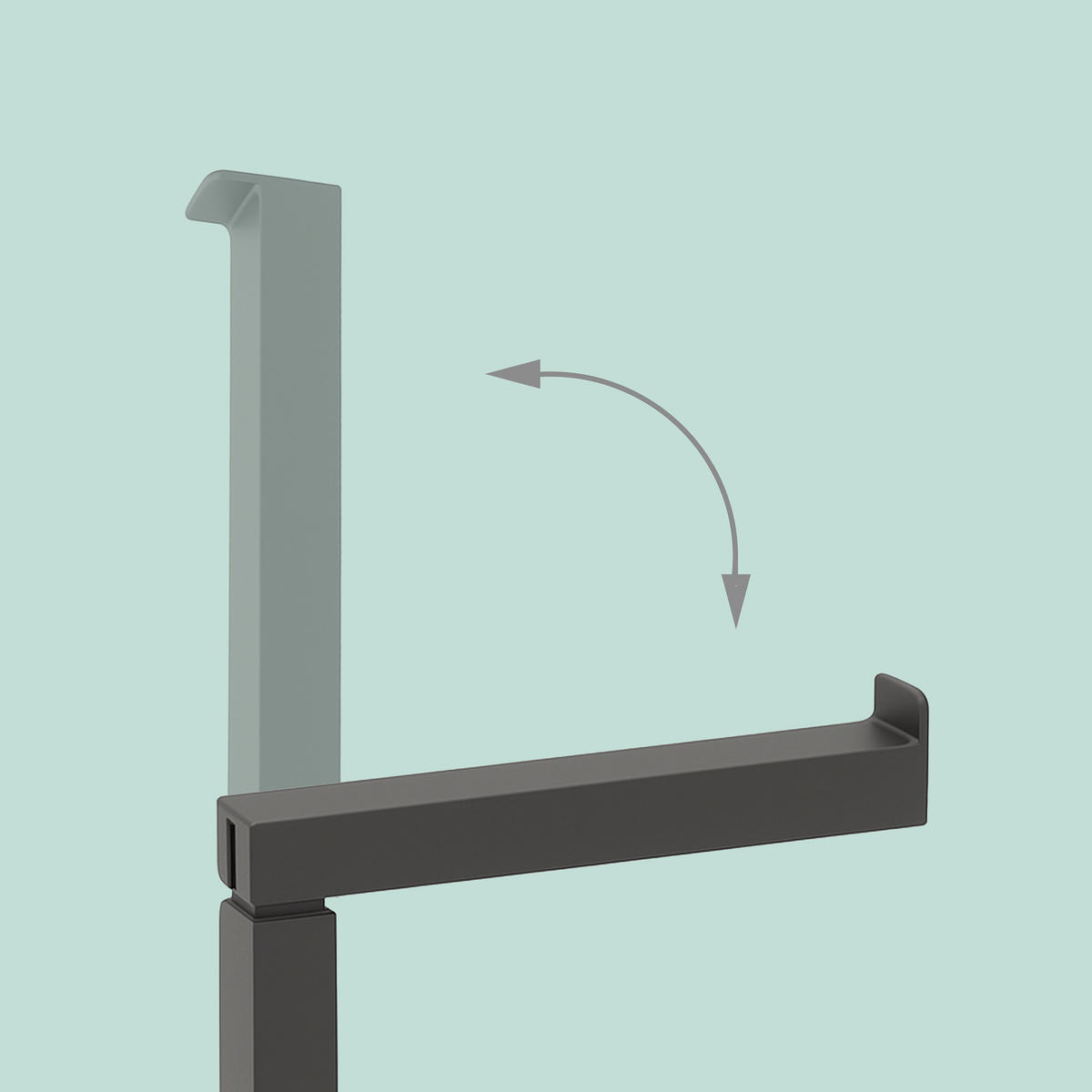 WC-GARNITUR - Schwarz, Kunststoff/Metall (20/67.5/15.5cm) - Relaxdays