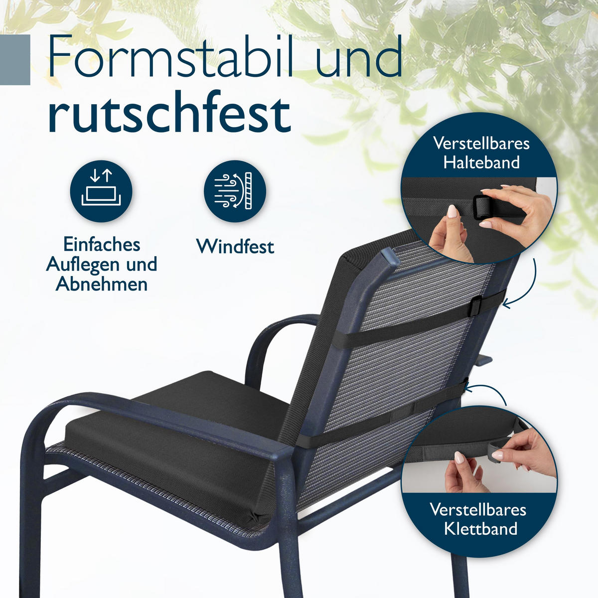 NIEDERLEHNERAUFLAGE QD-NL 105/48/5,5cm Anthrazit - Anthrazit, Textil (48/5/105cm) - Beautissu 