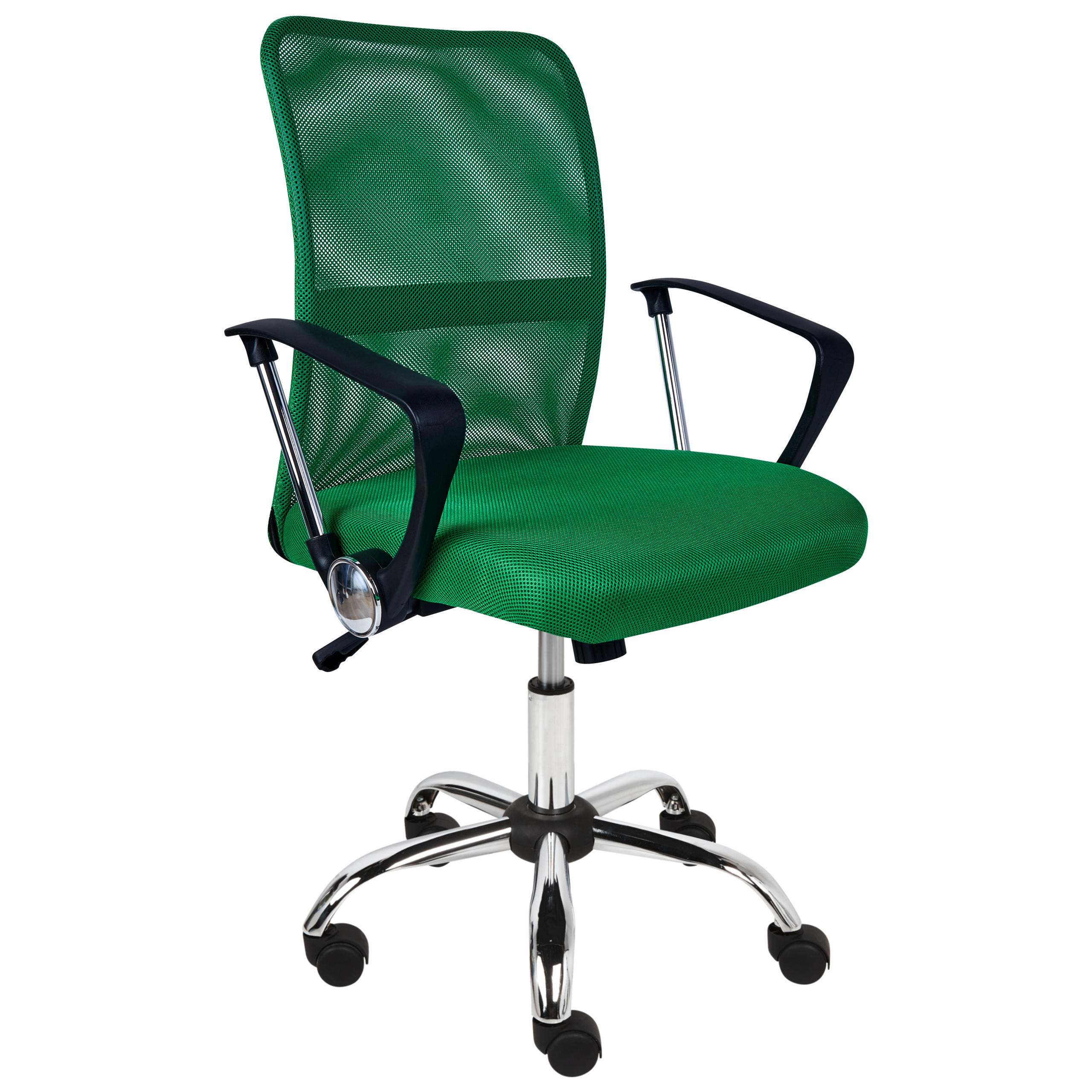 BÜROSTUHL Grün Best - Silberfarben/Schwarz, Textil (55/94/55cm) - Beliani