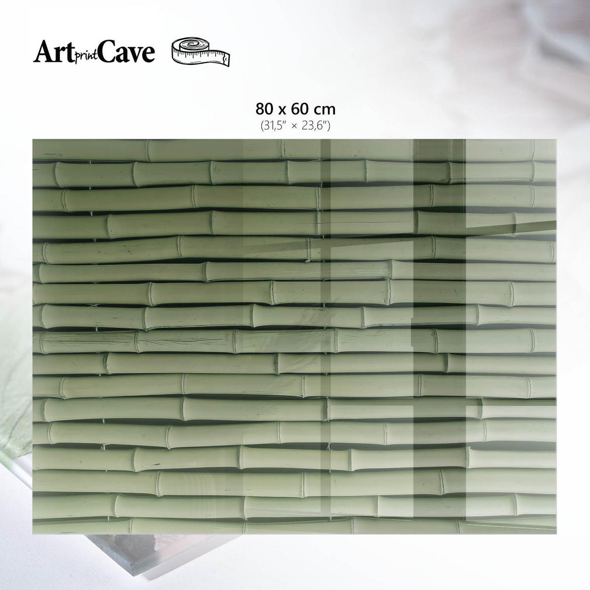 GLASPLATTE 80x60 cm – Bambusstruktur - Beige, Glas (0.4/80/60cm) - ArtPrintCave