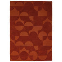 WOLLTEPPICH handgetuftet DEBEN, Kreis-Geometrie, Terrakotta, 200 x 290 cm - Orange, Textil (200/290cm) - KADIMA DESIGN