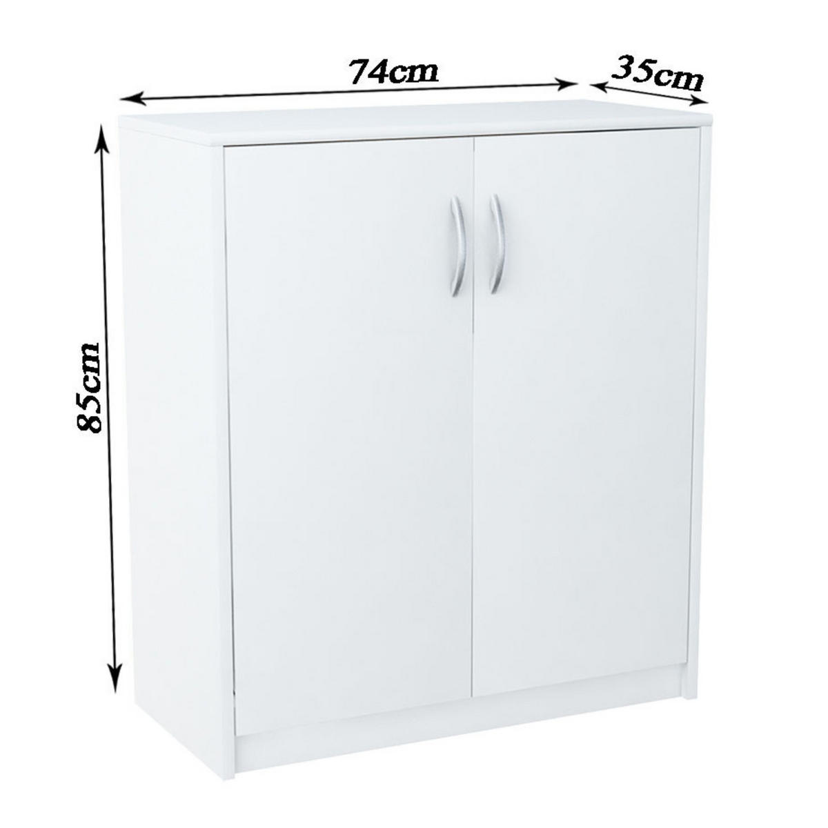 KOMMODE 74cm breit in Weiß - Weiß, Holzwerkstoff (74/85/35cm) - Home Collective