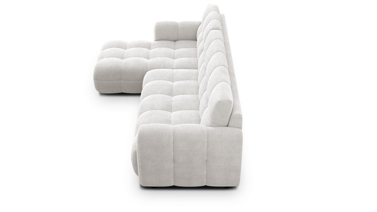 ECKSOFA MELLOW 4-Sitzer, creme - Creme/Schwarz, Holz/Textil (262/156cm) - Courtois Laville