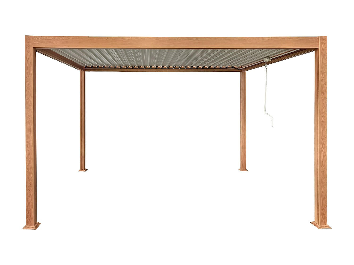 SELBSTTRAGENDE Pergola - 400 cm x 300 cm - metall - naturfarben dunkel Amalfi - Naturfarben, Metall (400/250/300cm) - Vente-Unique