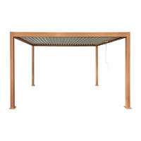 SELBSTTRAGENDE Pergola - 400 cm x 300 cm - metall - naturfarben dunkel Amalfi - Naturfarben, Metall (400/250/300cm) - Vente-Unique
