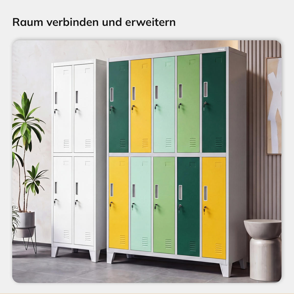 SCHLIESSFACHSCHRANK Bartek - Gelb/Grün, Metall (136/172/45cm) - Jan Nowak