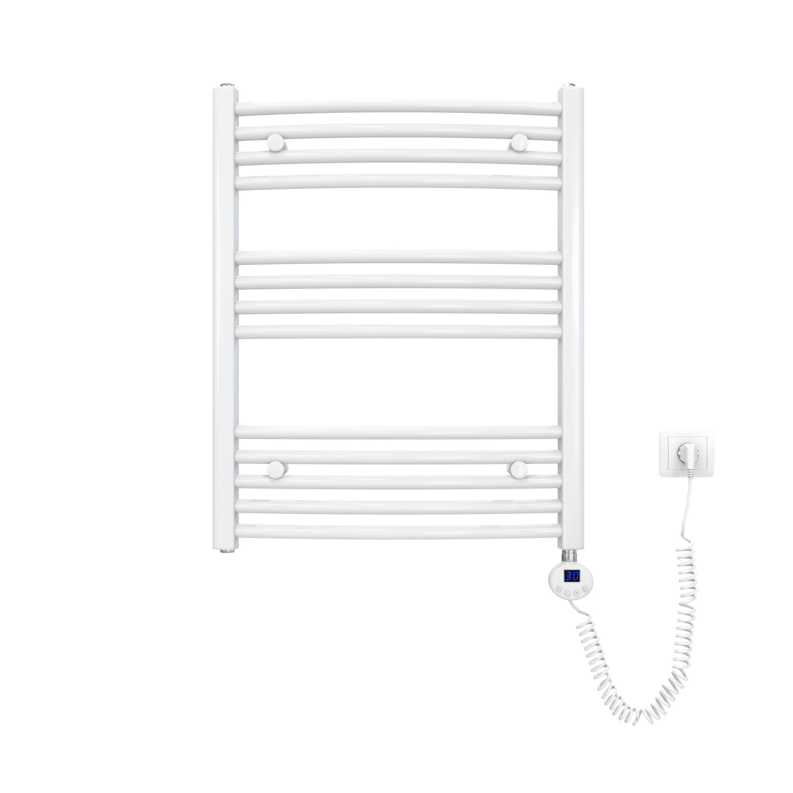 HANDTUCHHEIZKÖRPER elektrisch gebogen Weiß 75/60/5,6 cm - Weiß, Metall (60/75/5.6cm) - EMKE