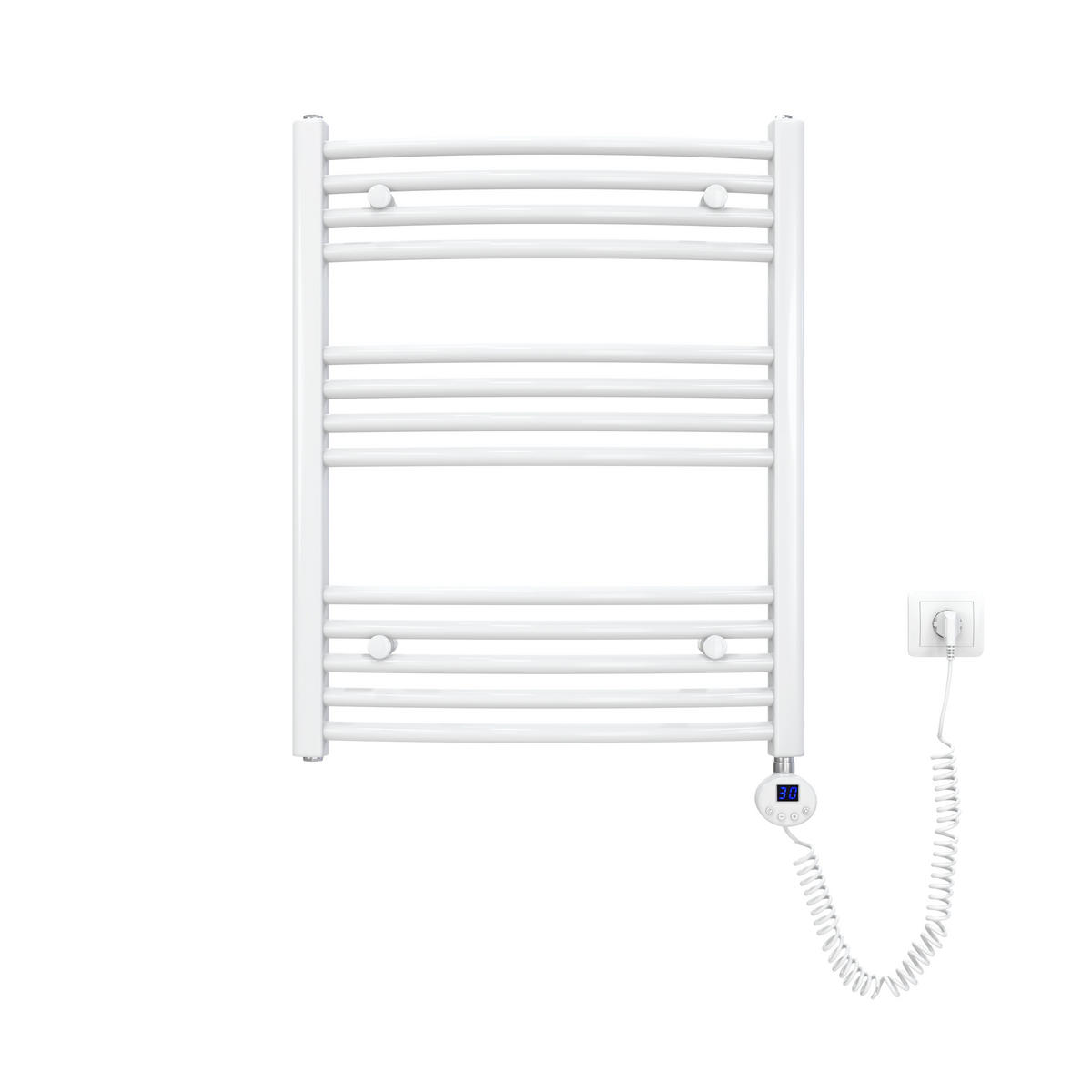 HANDTUCHHEIZKÖRPER elektrisch gebogen Weiß 75/60/5,6 cm - Weiß, Metall (60/75/5.6cm) - EMKE