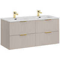 DOPPELWASCHTISCH Adelaide-56 - Beige, Holzwerkstoff (121/59/46cm) - Lomado