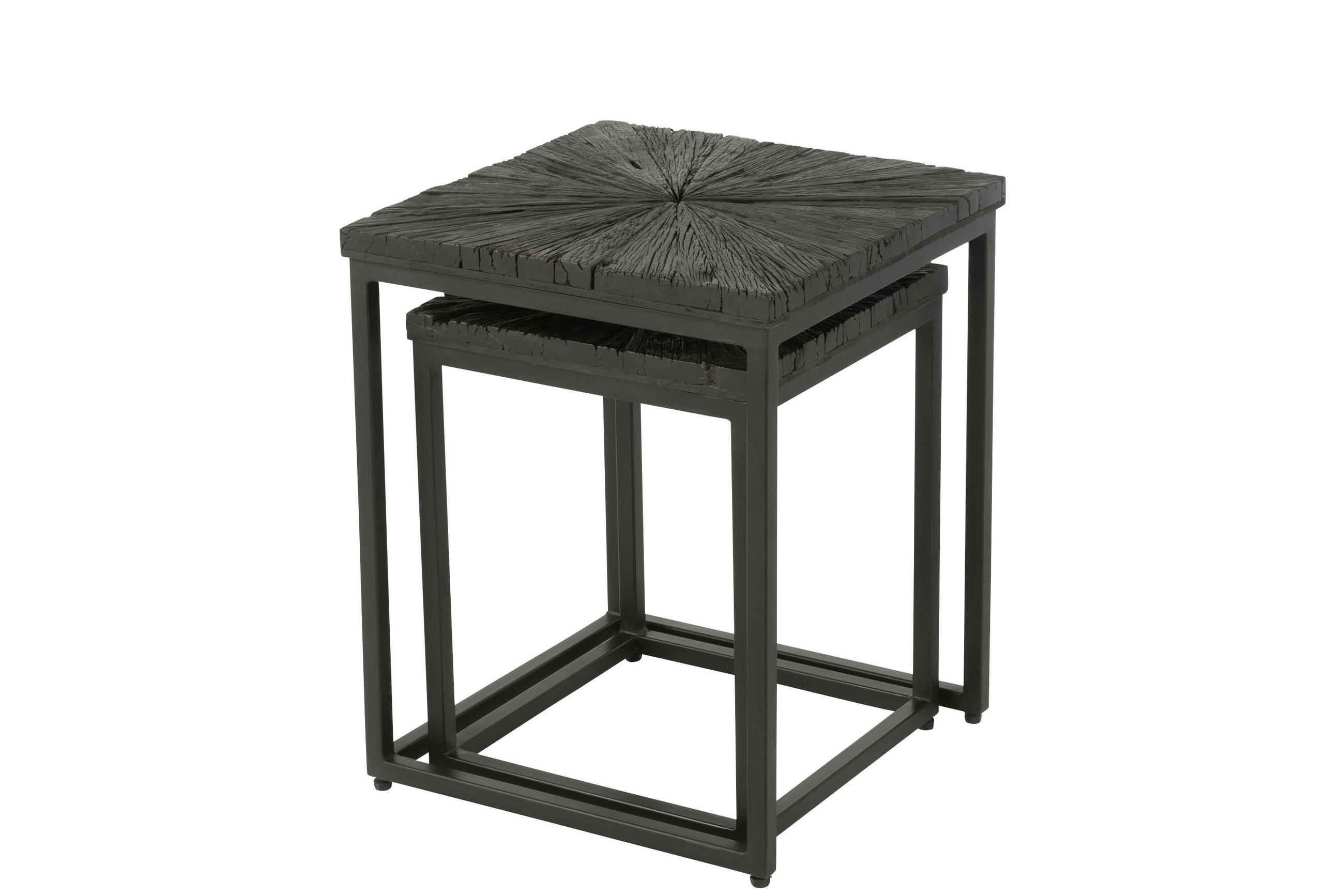 TISCH SHANIL - Holz - Schwarz - 2er Set - Schwarz, Holz (43/43/53cm) - J-Line