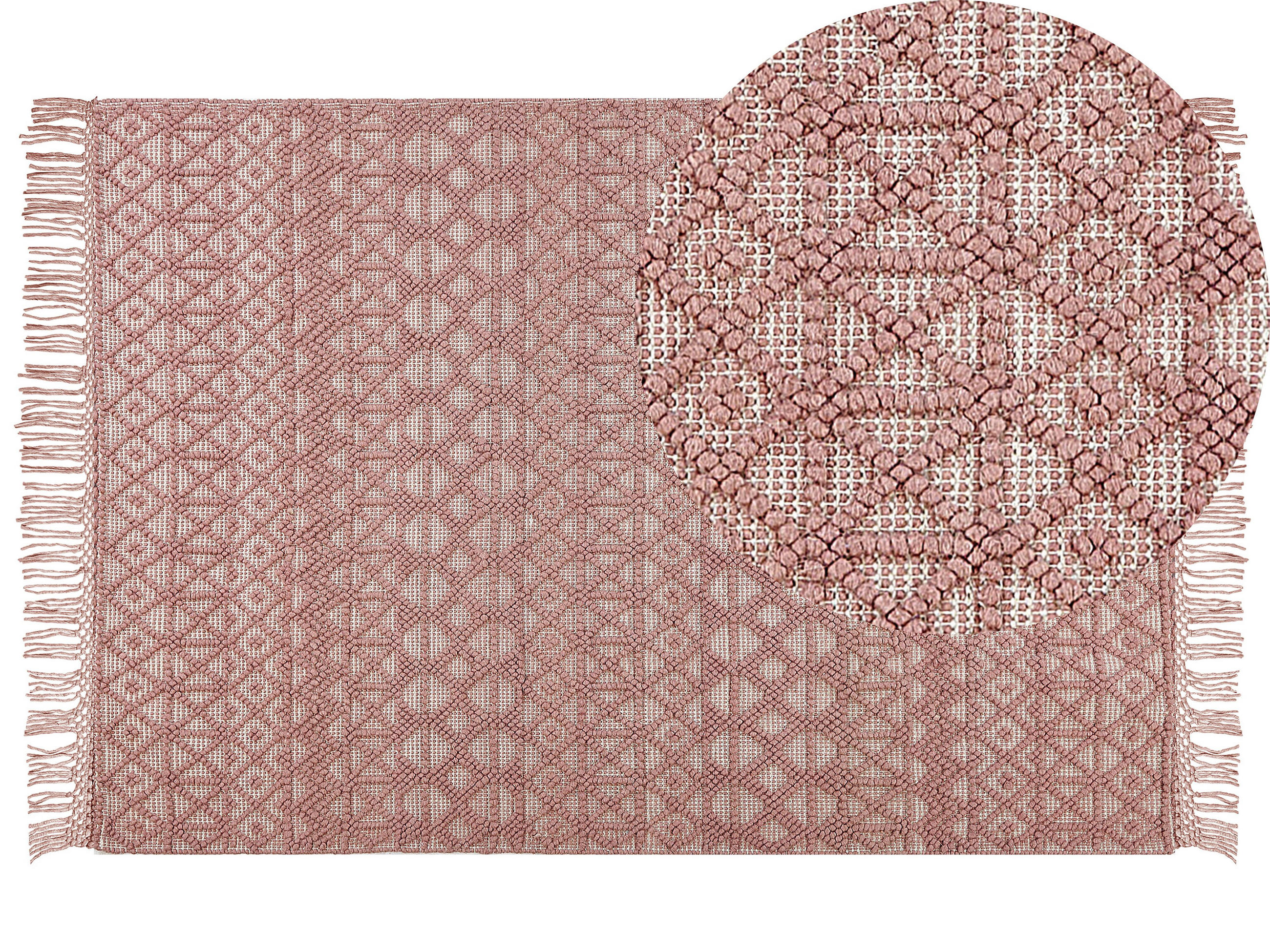 KURZFLOR-TEPPICH Alucra 230/160 cm - Pink, Textil (160/230cm) - Beliani