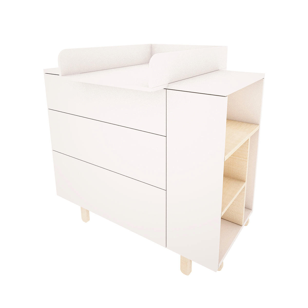 SOBA ZA BEBE 3-dijelniRomy Bijeli - bijela, drvni materijal (145/99/75cm) - Petits-meubles