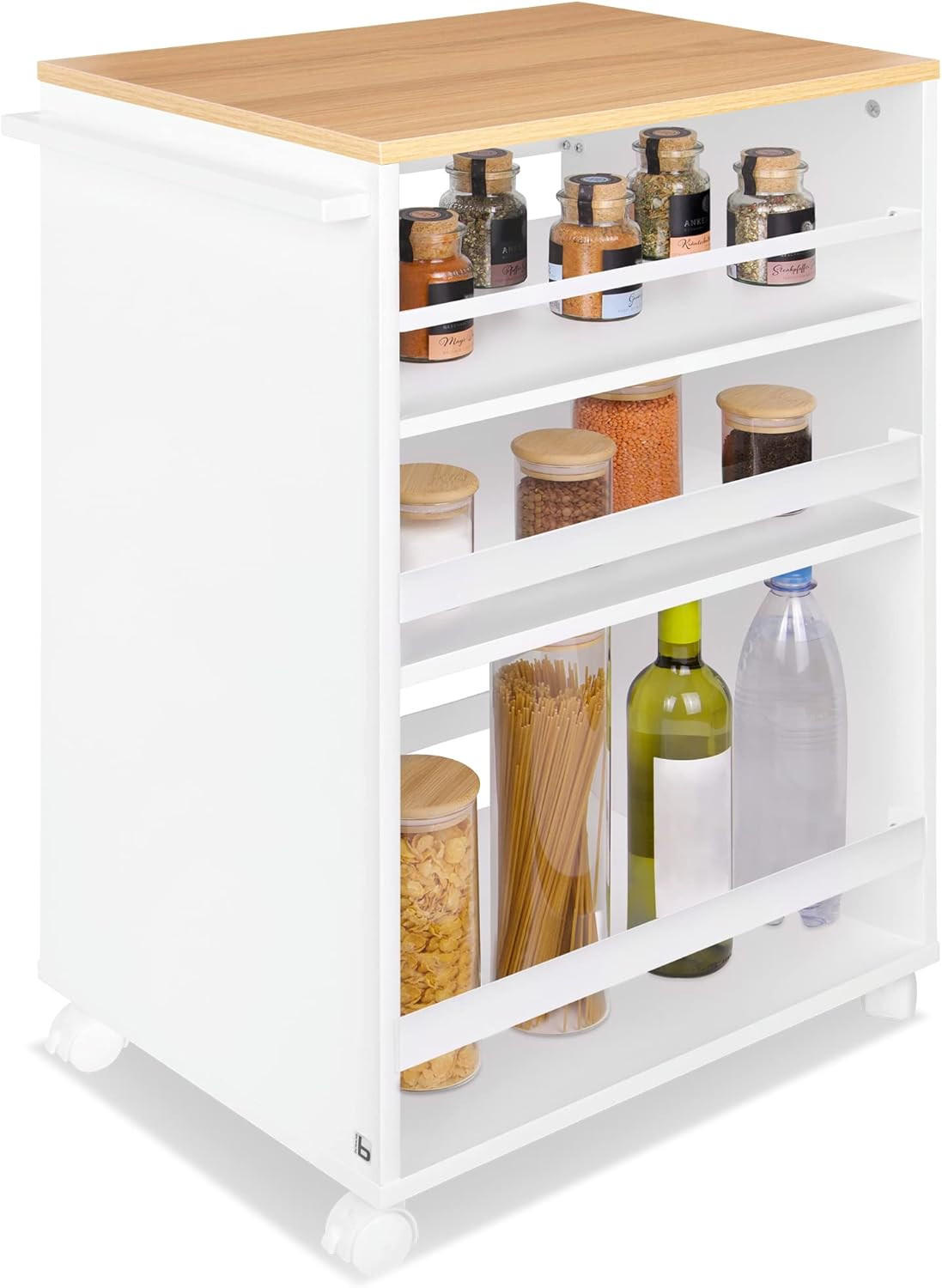 UNIVERSALWAGEN Bengt Weiß-Eiche - Multicolor/Weiß, Naturmaterialien/Holz (38/79/50cm) - BoMoe