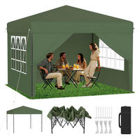 FALTPAVILLON 3x3 m mit Seitenwänden Grün - Grün, Textil (300/260/300cm)