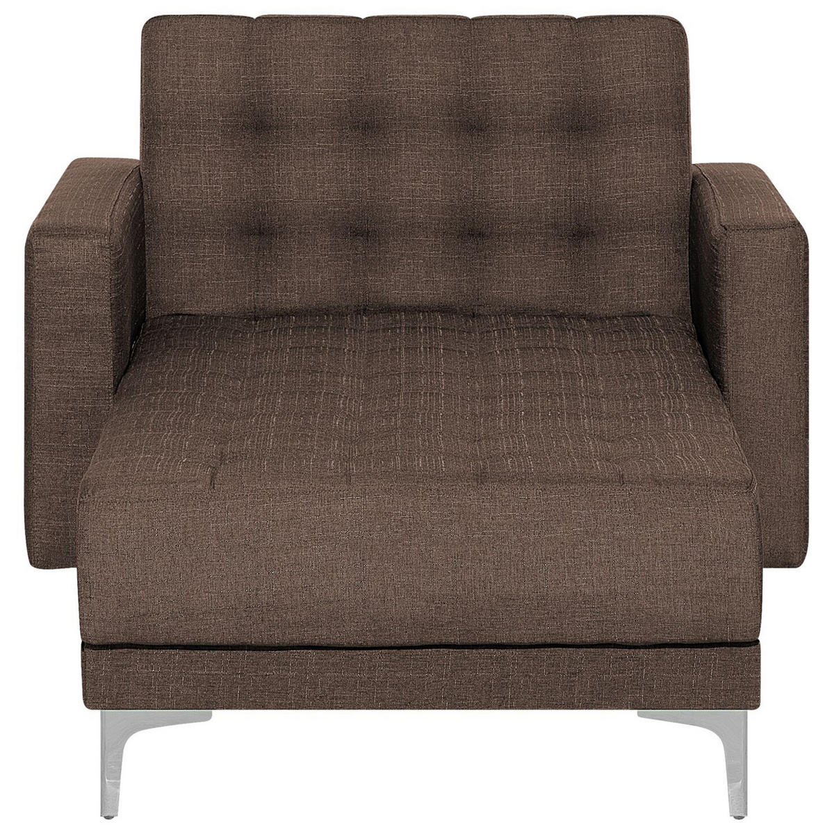 CHAISELONGUE Polsterbezug dunkelbraun/silber Aberdeen - Braun, Textil (107/83/168cm) - Beliani