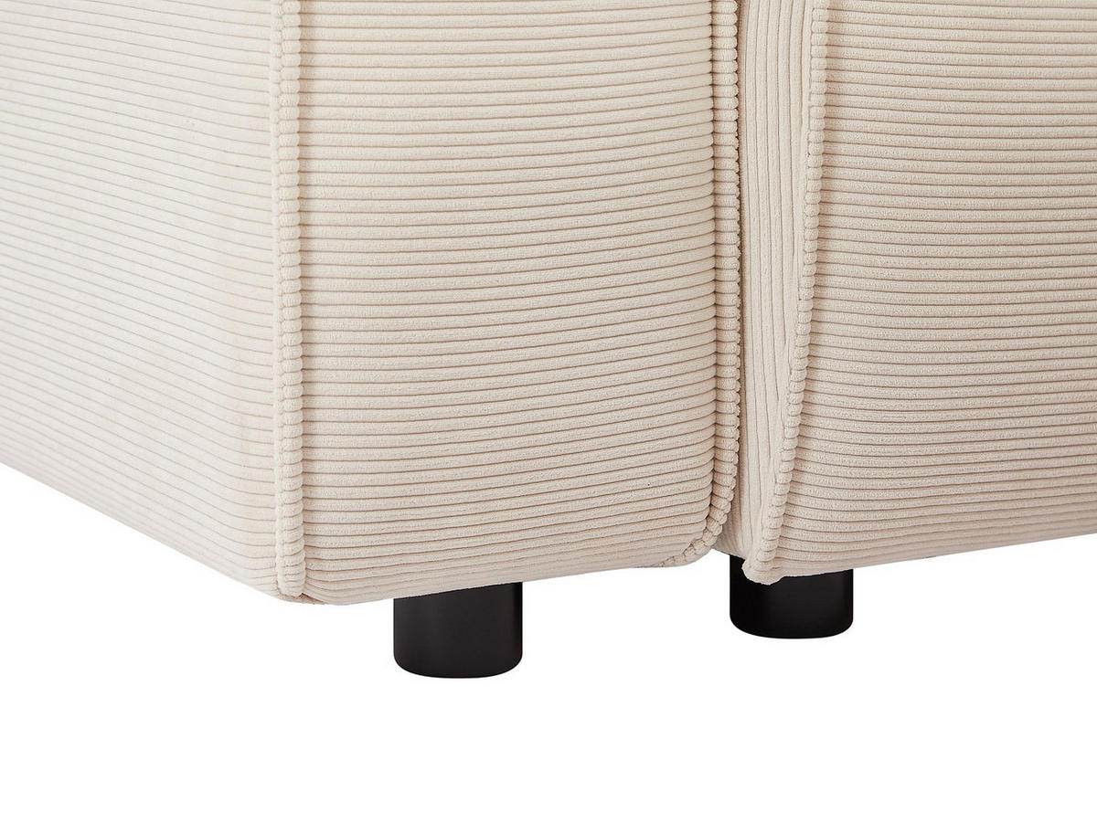 SOFA - 6 Personen - samt - beige Borore - Beige, Holz/Textil (256/75/231cm) - Vente-Unique